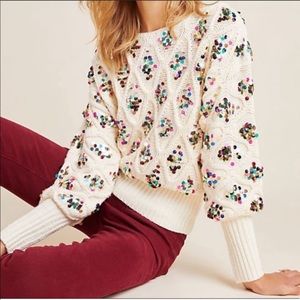 Anthropologie Laura sequin sweater